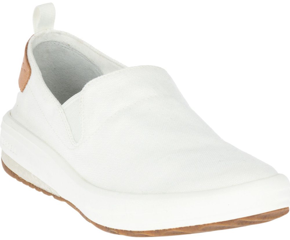 Merrell Slip Ons White - Gridway Moc Canvas - Mens 83ICNYKBR